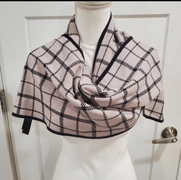 Coach tattersall reversible wooll  And  cotton blend  winter scarf, - Picture 4 of 5